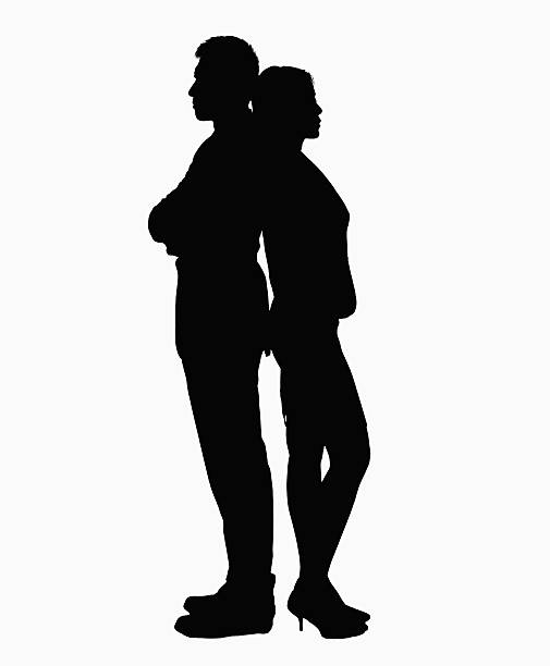 List 90+ Images man and woman back to back silhouette Sharp