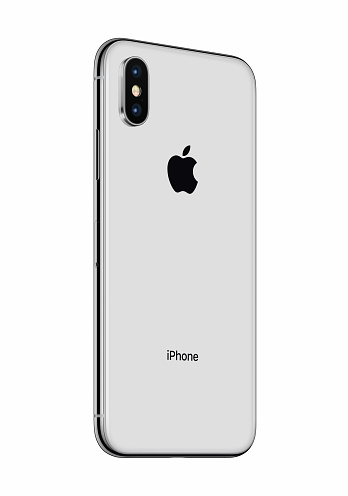 Download Silver Apple Iphone X Back Side Slightly Rotated Isolated ...