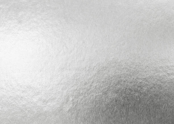 silver background metallic texture wrapping foil paper shiny white grey metal backdrop for wall paper decoration element - cor prateada imagens e fotografias de stock