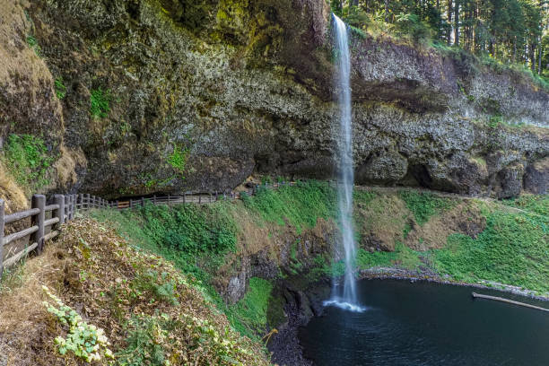 Silver Falls State Park Waterfall and Hiking Trail Summer Oregon stock photo
