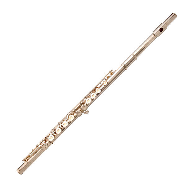 Silver Flute with Path stock photo