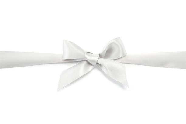 Silver Gift Ribbon & Bow stock photo