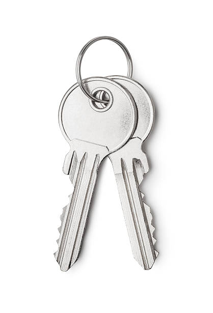 Silver keys stock photo