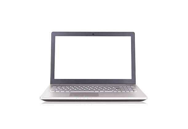 Silver Laptop stock photo