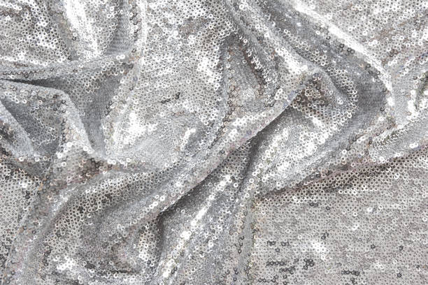 silver sequins background stock photo