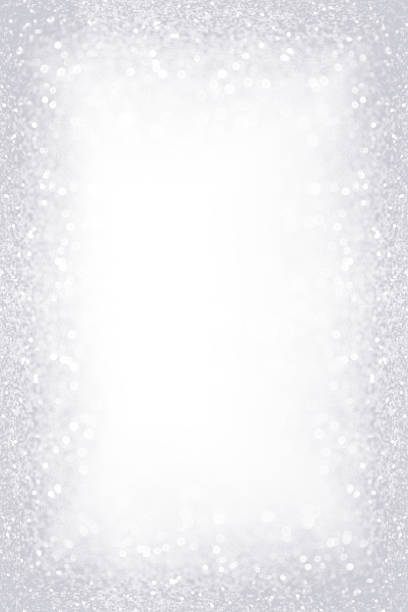 Silver White Glitter Sparkle Border Frame stock photo