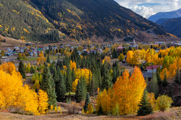 Silverton, Colorado In Autumn stock photo