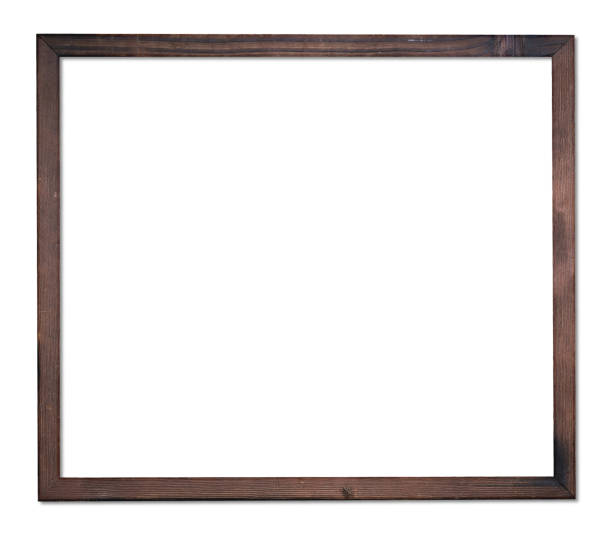 Simple black thin wooden frame Simple black thin wooden picture frame border for modern wall isolated on white background construction frame photos stock pictures, royalty-free photos & images