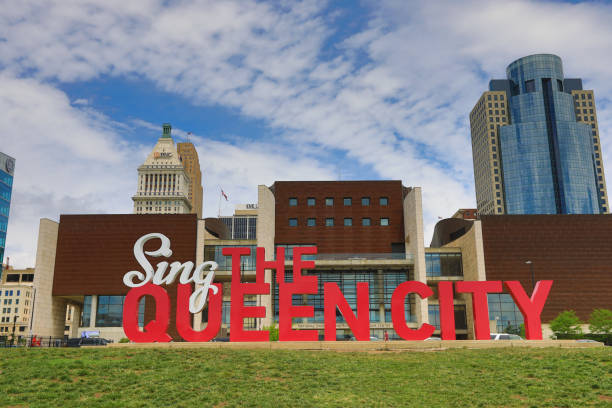 Sing the Queen City 3D art in Cincinnati stock photo