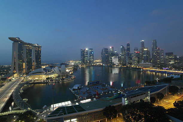 Singapore skyline at dawn stock photo