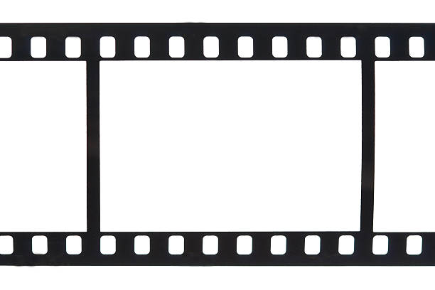 Single Frame 35mm Film Sprockets (Isolated) stock photo
