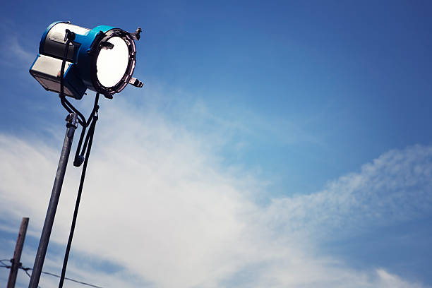 A single movie light with a sky background stock photo