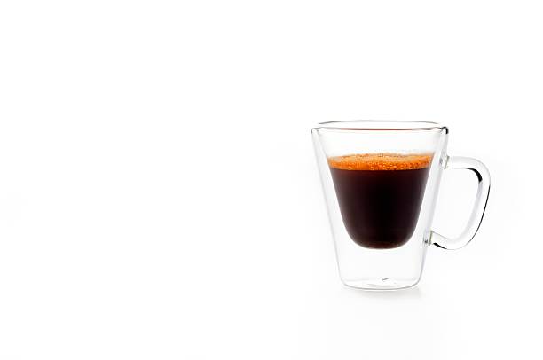 Single rooibos tea espresso cup on white background stock photo