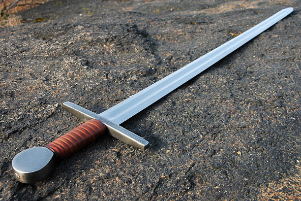 singlehanded medieval sword stock photo