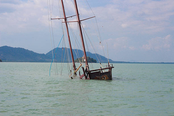 Sinking Ship, Thailand stock photo