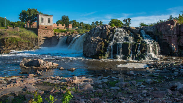 Sioux Falls waterfalls in downtown  south dakota stock pictures, royalty-free photos & images