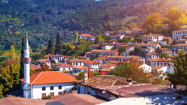 Sirince village in Izmir Province, Turkey. stock photo