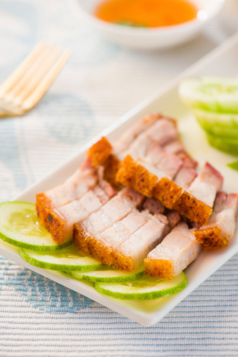 Siu Yuk Chinese Crispy Roasted Belly Pork Close Up Shot Stock Photo ...