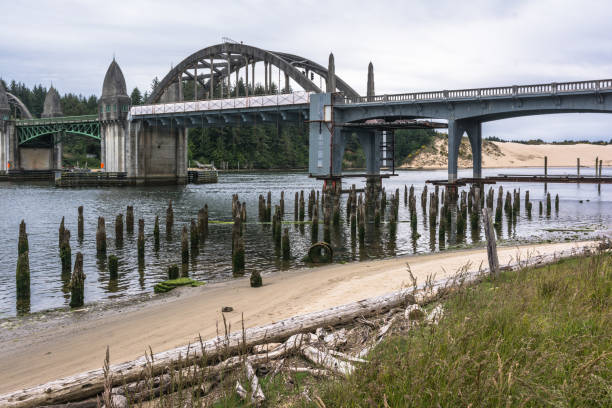 Siuslaw Bridge in Florence, Oregon stock photo