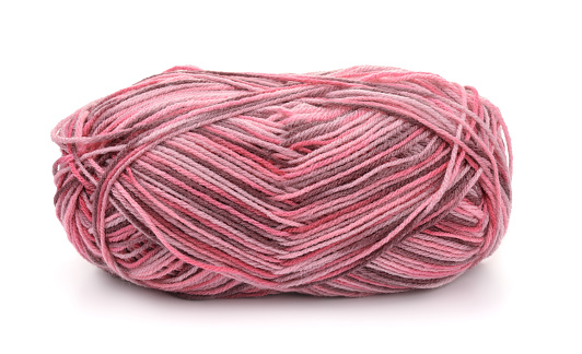 Skein of multicolor acrylic  knitting yarn isolated on white