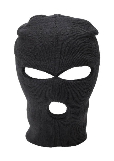 Ski Mask Black Ski Mask With Copy Space Cut Out. ski mask criminal stock pictures, royalty-free photos & images