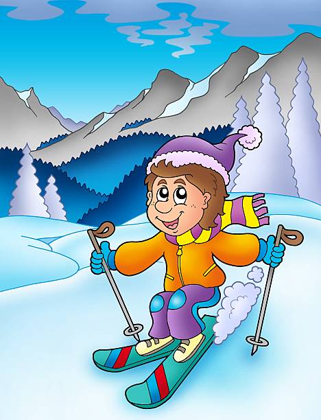 Bilder Skifahren Comic