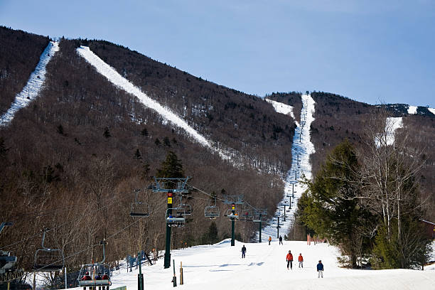 Skiing in Vermont stock photo