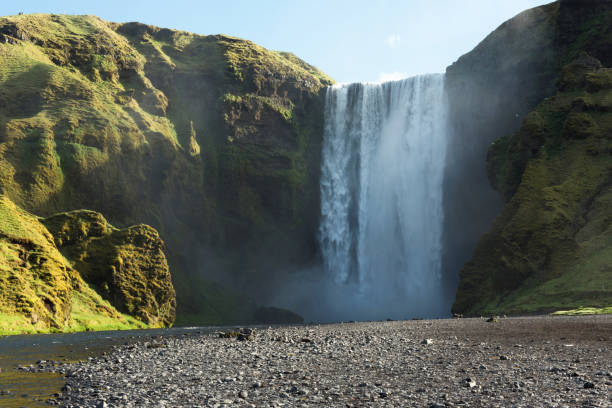 Skogafoss waterfall in Iceland stock photo