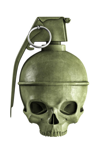 Skull grenade vintage stock photo