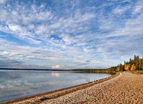 Sky And Beach Waskesiu Lake In Prince Albert National Park Stock Photo -  Download Image Now - iStock