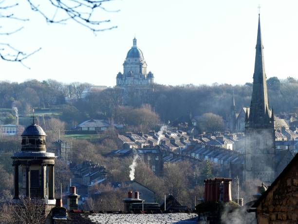 Skyline view across the City of Lancaster, Lancashire, England, UK This photo was taken in Lancaster, Lancashire, UK lancaster lancashire stock pictures, royalty-free photos & images
