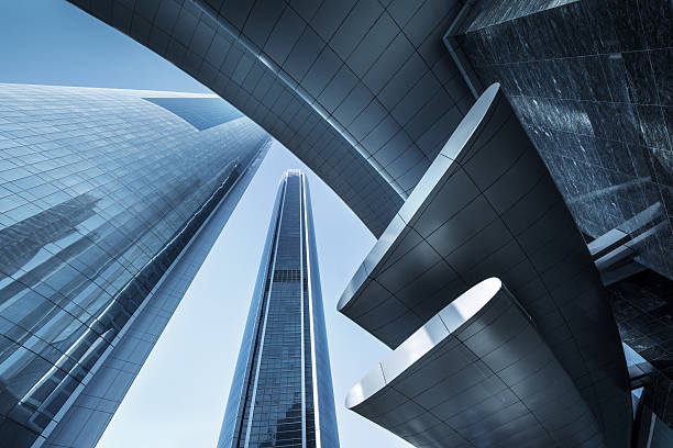 Skyscrapers low angle view of a modern office building abu dhabi stock pictures, royalty-free photos & images
