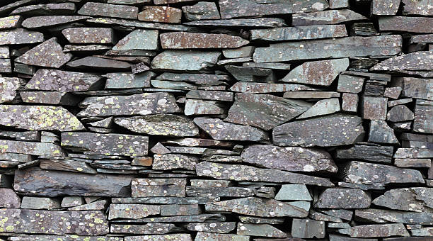 Slate Wall - Lake District stock photo