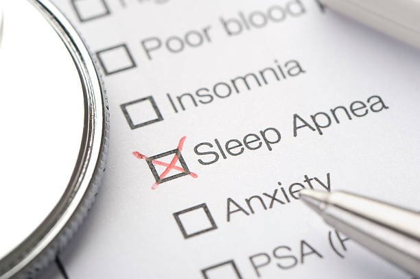 Sleep apnea medical record chart stock photo