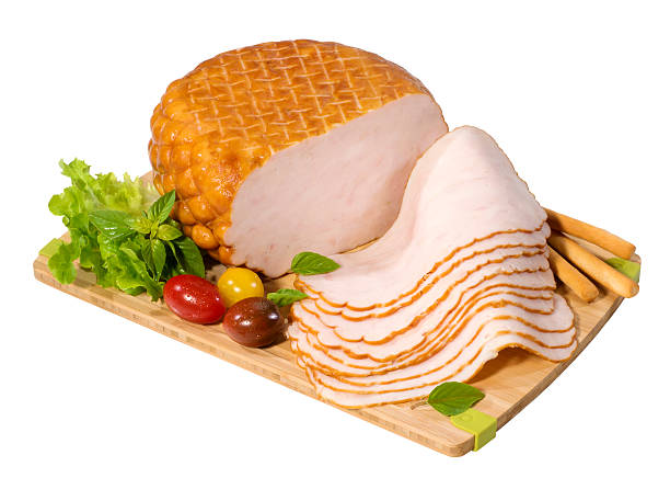 Sliced chicken breast stock photo