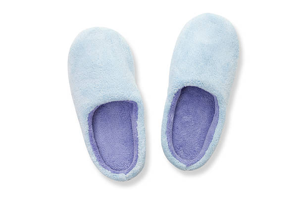 Slippers Slippers on white background, directly above fluffy stock pictures, royalty-free photos & images