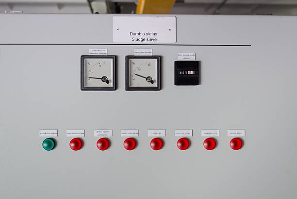 Sludge sieve control panel stock photo
