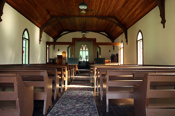 Small Church Interior of small cozy rural church chapel stock pictures, royalty-free photos & images