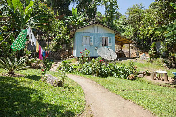 Small House in a Tropical Setting stock photo