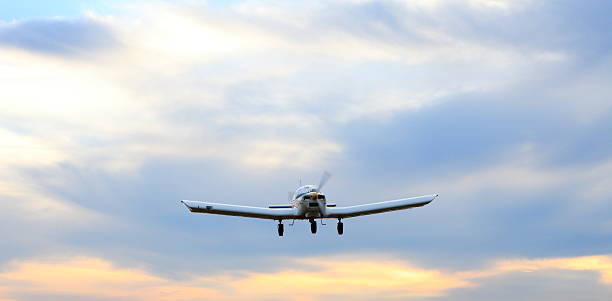 Small Single Engine Propeller Airplane stock photo
