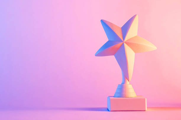Small star trophy award with copy space stock photo