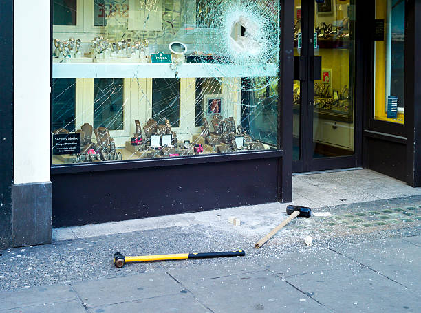 Smash and grab - London West End  vandalism stock pictures, royalty-free photos & images