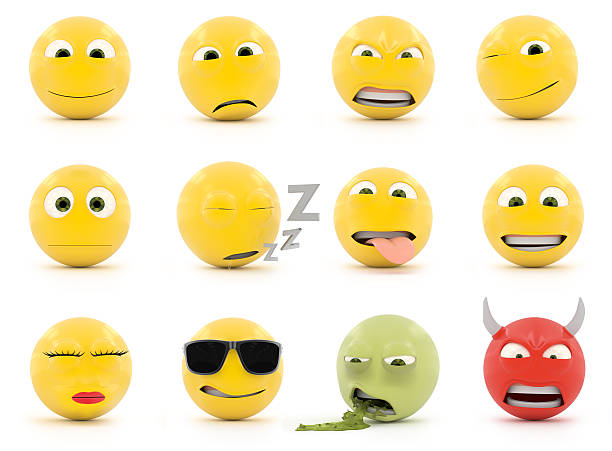 Smiley Faces A set of smiley faces. stick out tongue emoji stock pictures, royalty-free photos & images