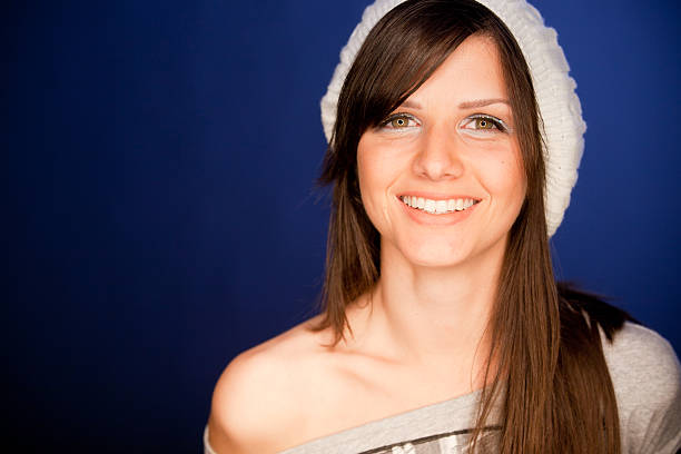 Smiling young woman portrait stock photo