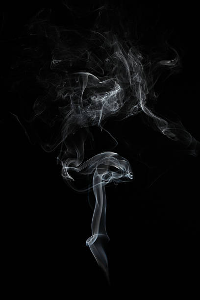 Smoke Abstract Smoke on black. wispy stock pictures, royalty-free photos & images
