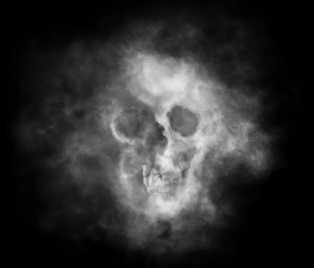 Illustration of the skull-shaped cloud of smoke