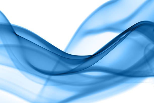 Smoke waves abstract in blue stock photo