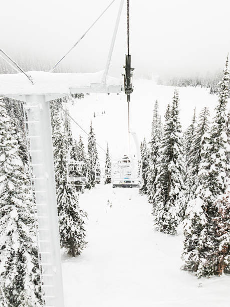 Snow Covered Ski Resort Terrain stock photo