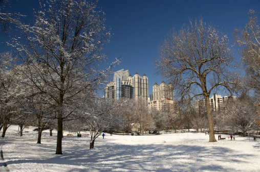Snow In Atlanta Georgia Stock Photo - Download Image Now - iStock