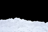 istock snow isolated on a black background. winter design element 1366192802